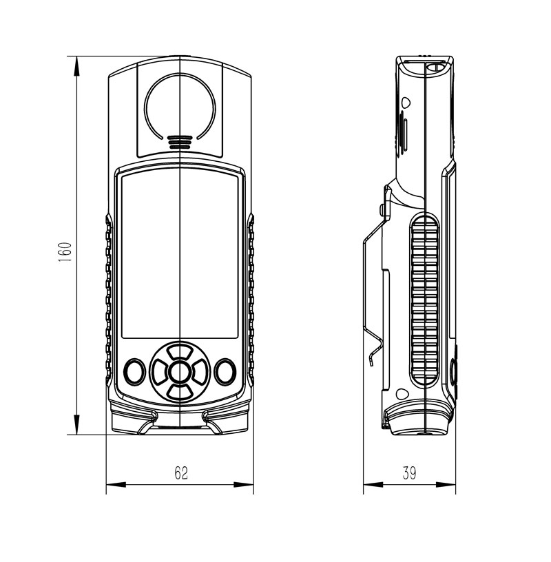 Electronic weather station product dimensions