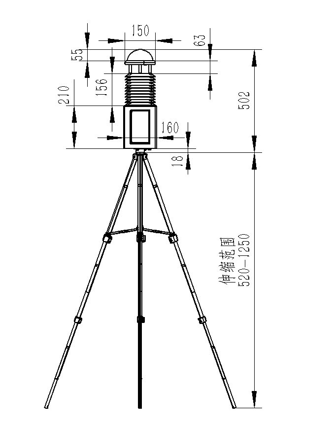 Complete Weather Station Product Dimensions