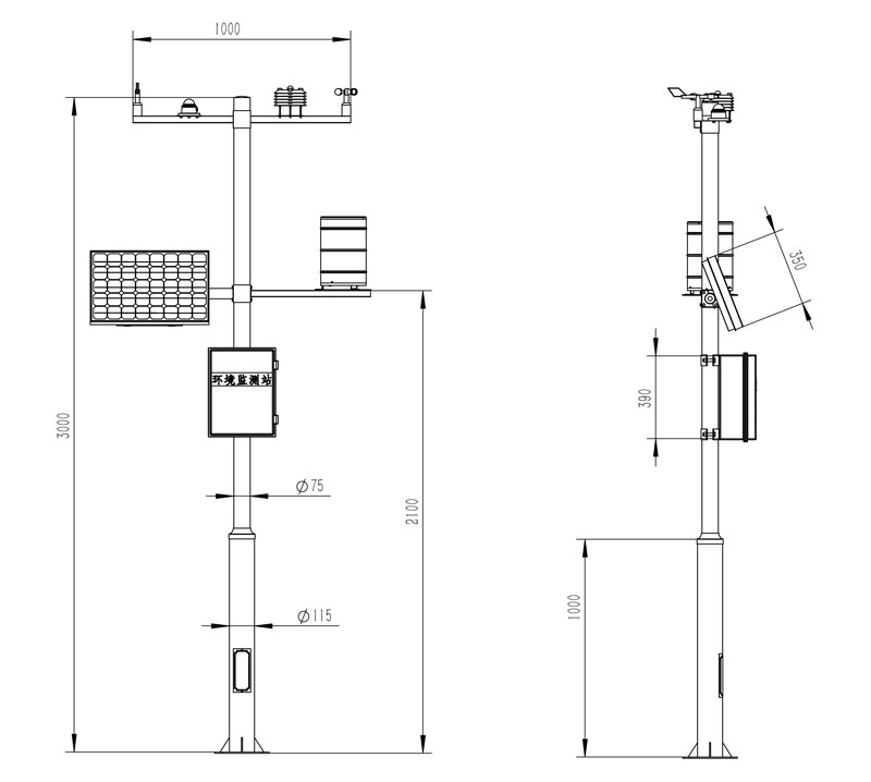 Weather Station Monitoring System Product Dimensions