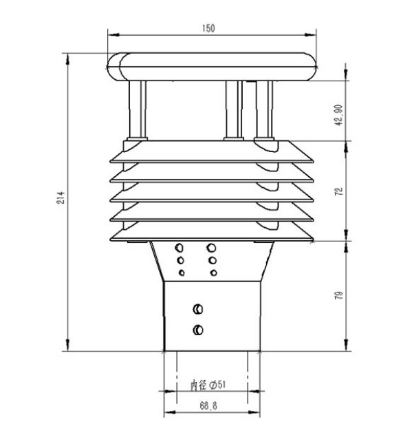 Industrial Meteorological Sensor Product Dimensions