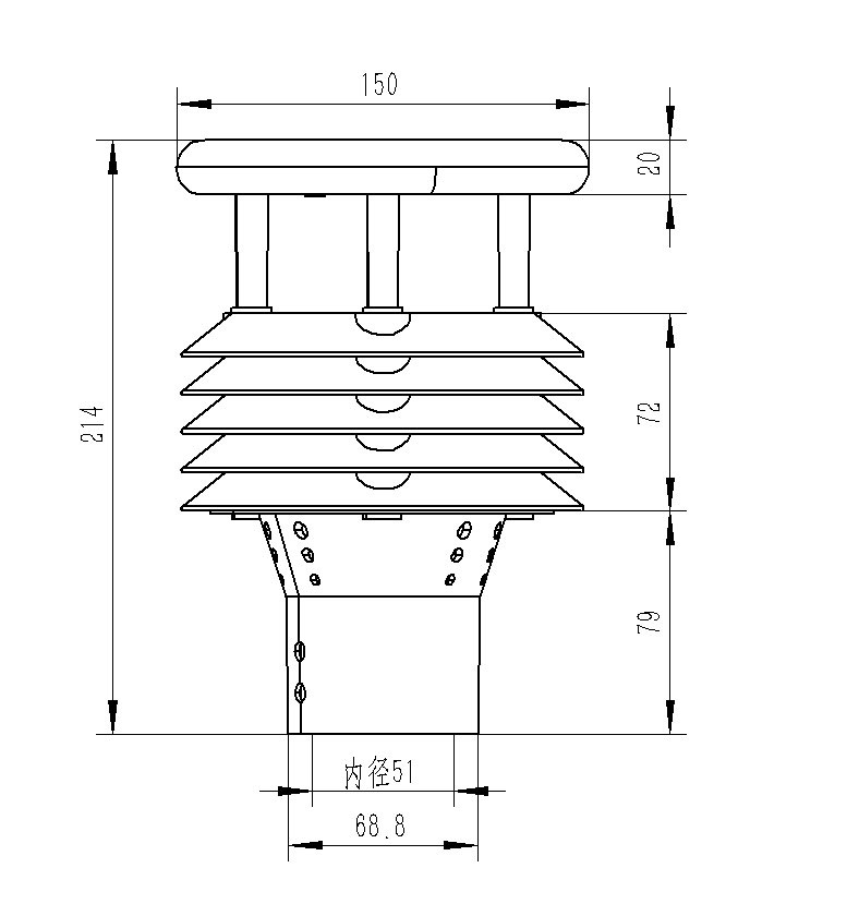 Vehicle Meteorological Sensor Product Dimensions