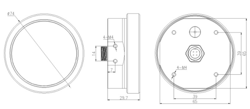 Radar water level sensor product size