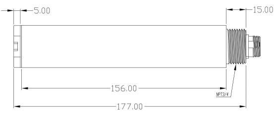 Online turbidity sensor dimensions