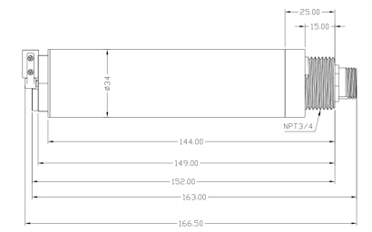 Sludge concentration meter dimensions