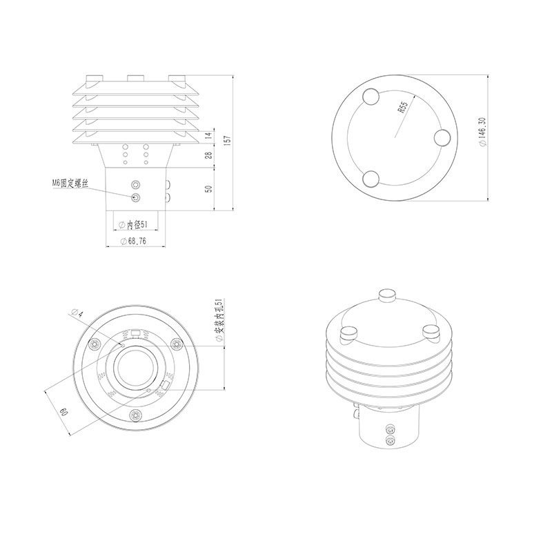 TVOC sensor product size diagram