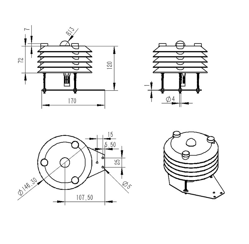 Industrial sensors product size chart