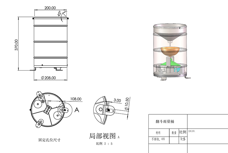 How does a rain gauge work product size chart