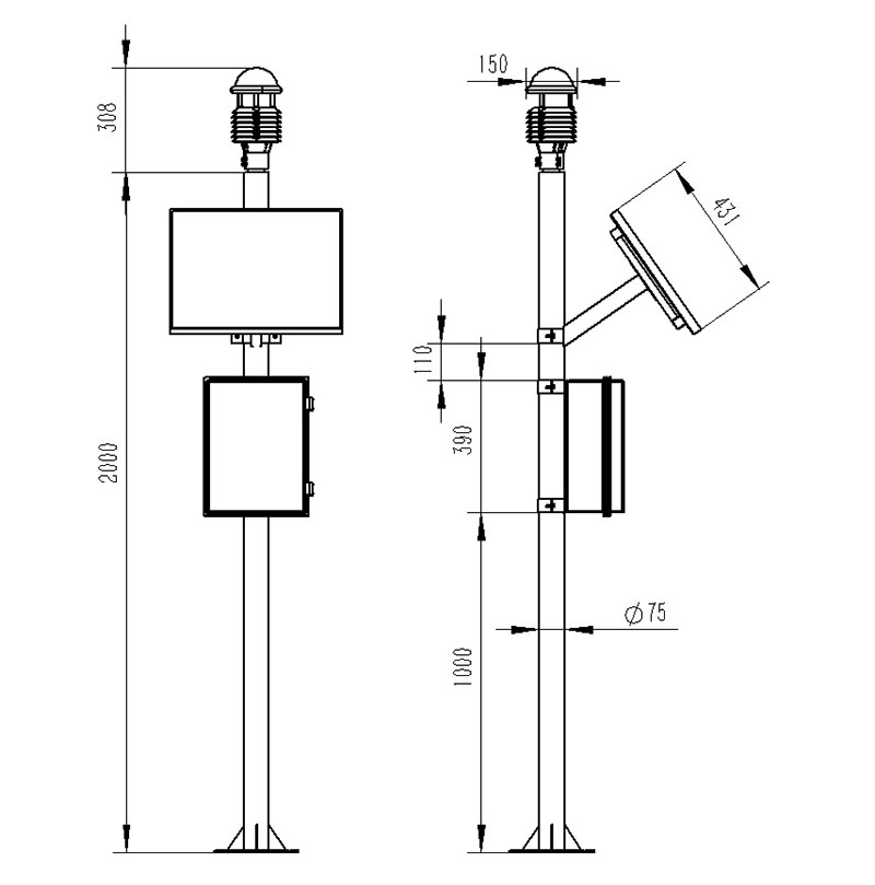 Best weather stations product size diagram